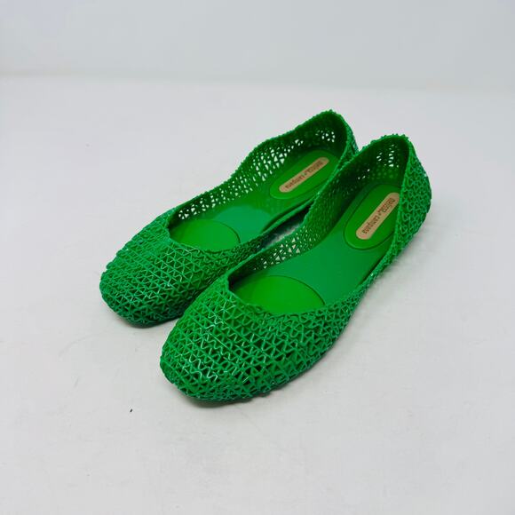 Melissa Campana Papel VII Green Ballet Flats Jelly Shoes Size 9 - Picture 1 of 12